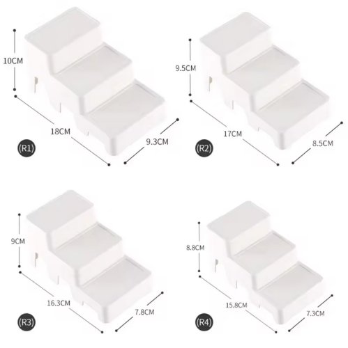 Verk 27026 Mutifunkčný organizér na kozmetiku 4 ks, biely