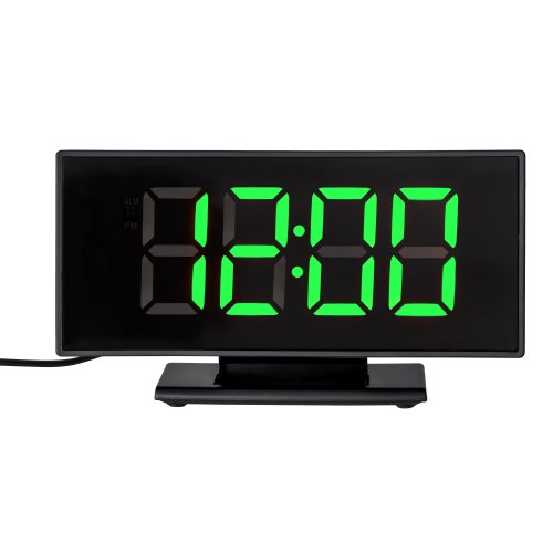 Pronett XJ3821 Multifunkční zrcadlové hodiny s budíkem, černé s červenými číslicemi