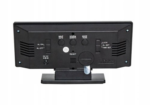 Pronett XJ3821 Multifunkční zrcadlové hodiny s budíkem, černé s červenými číslicemi