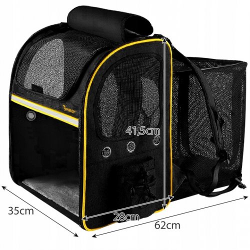 Purlov 23185 Přepravní batoh pro psy a kočky černá