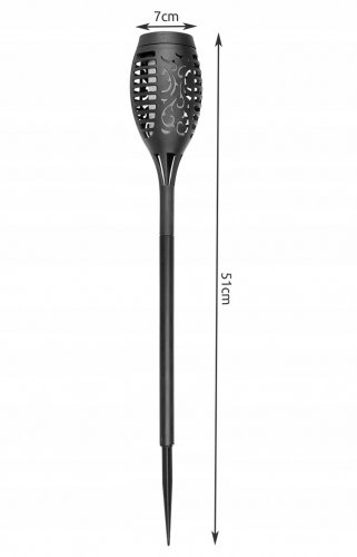 Gardlov 23559 Záhradná solárna pochodeň 12 LED, 3.7 V, 51 cm, 1 ks
