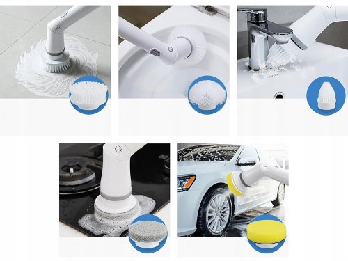 Verk 27032 Elektrický čistící rotační kartáč, teleskopický 6 v 1 bílý