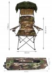 Trizand 23672 Skládací rybářské křeslo se stříškou Panama maskáč