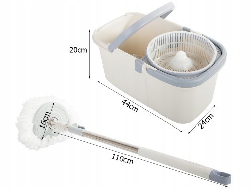 Verk 27050 Rotační mop 360 + kbelík šedý
