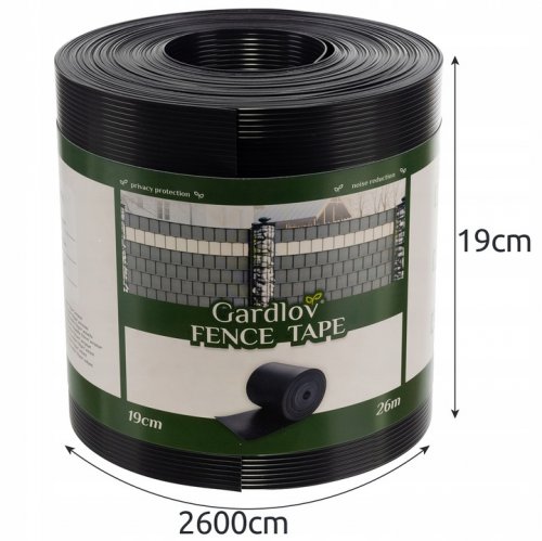 Gardlov 23909 Plotová tieniaca fólia 19 cm x 26 m, 700g/m2, antracit