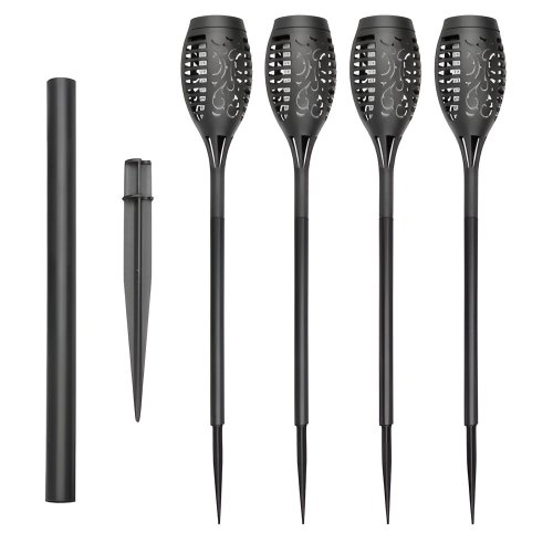 Gardlov 23560 Zahradní solární pochodeň 12 LED, 3.7 V , 51 cm, 4 ks