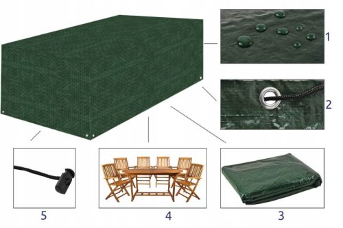 Ruhhy 23491 Krycia plachta na záhradný nábytok 240 x 180 x 100 cm, zelená