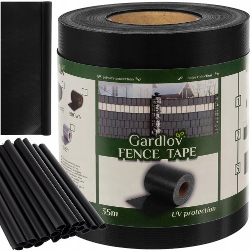 Gardlov 23698 Plotová stínící folie 19 cm x 35 m, 450g/m2, černá