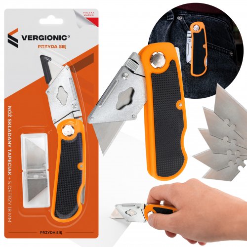 Vergionic 7398 Zalamovací nůž zavírací 18 mm + 5 nožů