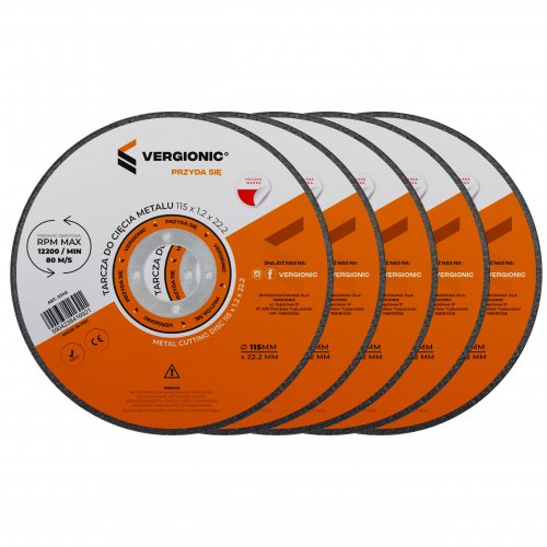 Vergionic 0346 Rezný kotúč na kov 115 mm, 5 ks