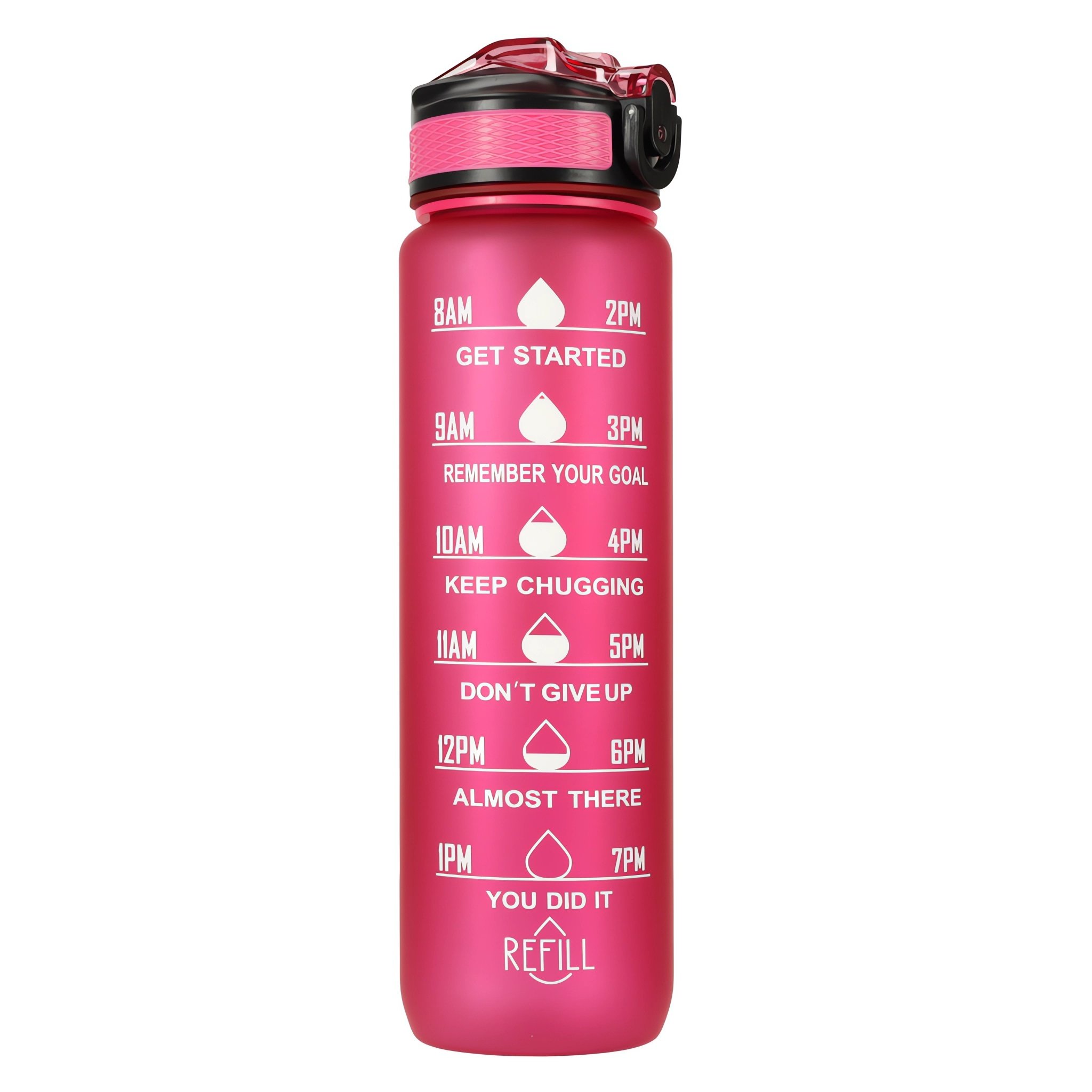KIK KX4398 Láhev na vodu s denním pitným režimem 1000 ml růžová