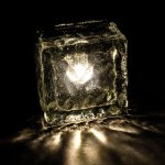 Vergionic 7366 Solární lampa, kostka ledu, sklo, 3200K, IP68, 7 x 7 cm