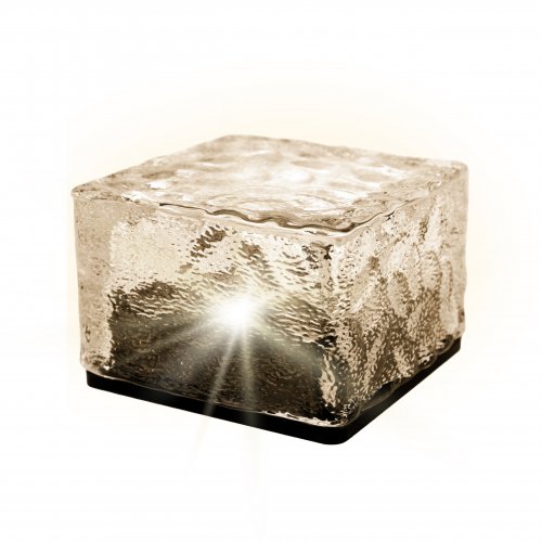 Vergionic 7366 Solární lampa, kostka ledu, sklo, 3200K, IP68, 7 x 7 cm