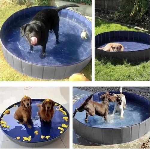 Purlov 23832 Skladací bazénik pre psov 160 x 30 cm, modro-sivý