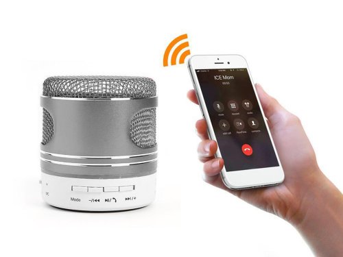 Verk 06198 LED Mini Bluetooth reproduktor, 3 W, strieborná