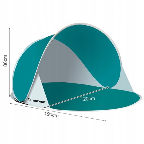 Trizand 23856 Stan plážový, samorozkládací, 190 x 86 x 120 cm, šedomodrá