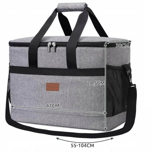 Trizand 23843 Termotaška s chladiacou vložkou na pláž, piknik, 40 l, sivá
