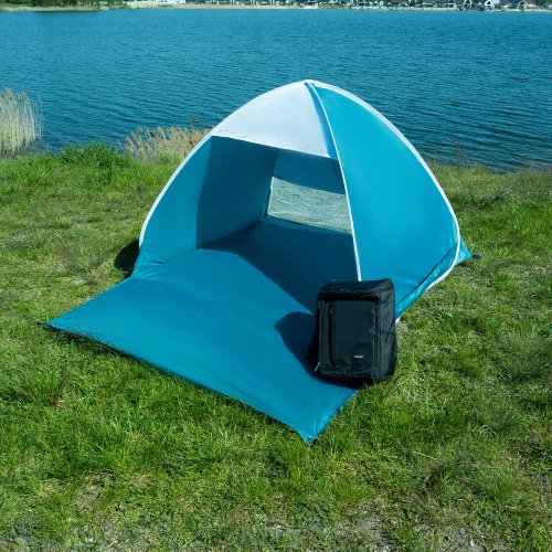 Trizand 23479 Samorozkládací stan plážový 200 x 150 x 110 cm modrobílá