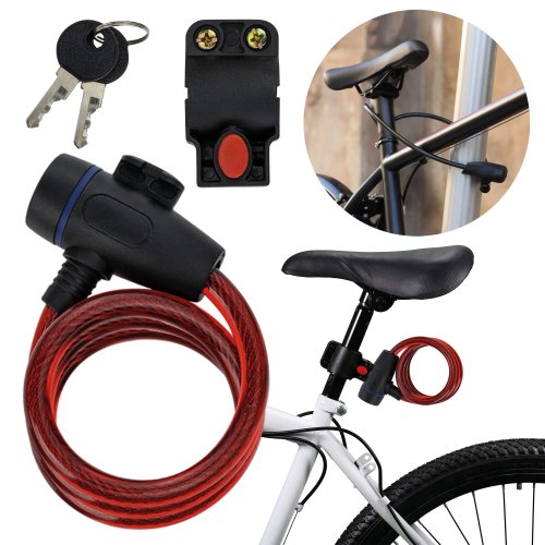 Vergionic 0729 Zámok na bicykel - lanko, 100 cm, 2 kľúče, modrá