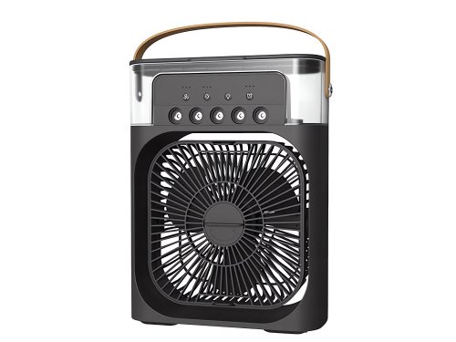 Verk 27034 Stolný mini ventilátor so zvlhčovačom vzduchu, RGB čierny