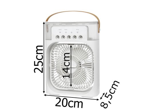 Verk 27034 Stolný mini ventilátor so zvlhčovačom vzduchu, RGB modrý