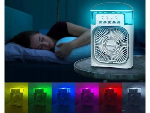 Verk 27034 Stolný mini ventilátor so zvlhčovačom vzduchu, RGB modrý