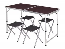 Verk 14469 Skladací kempingový set pre 4 osoby hnedý