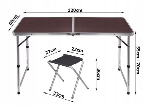 Verk 14469 Skladací kempingový set pre 4 osoby hnedý