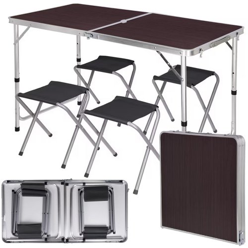 Verk 14469 Skládací kempingový set pro 4 osoby hnědý
