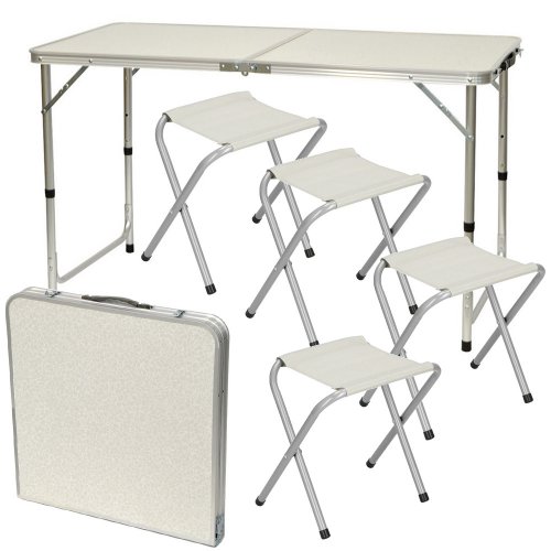 Verk 14469 Skladací kempingový set pre 4 osoby béžový