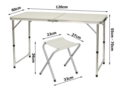 Verk 14469 Skladací kempingový set pre 4 osoby béžový
