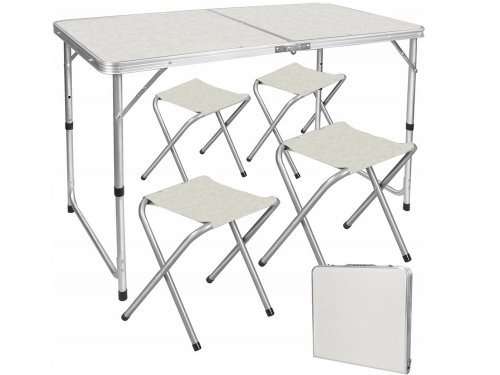 Verk 14469 Skladací kempingový set pre 4 osoby béžový