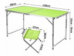 Verk 14469 Skládací kempingový set pro 4 osoby zelený