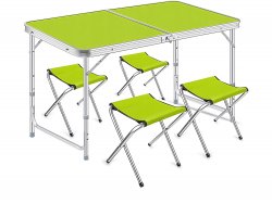 Verk 14469 Skladací kempingový set pre 4 osoby zelený