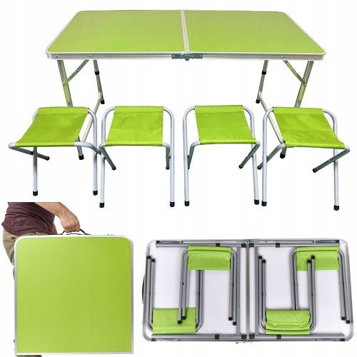 Verk 14469 Skládací kempingový set pro 4 osoby zelený
