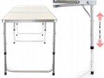 Verk 14470 Skladací kempingový stôl 180 x 60 cm béžový