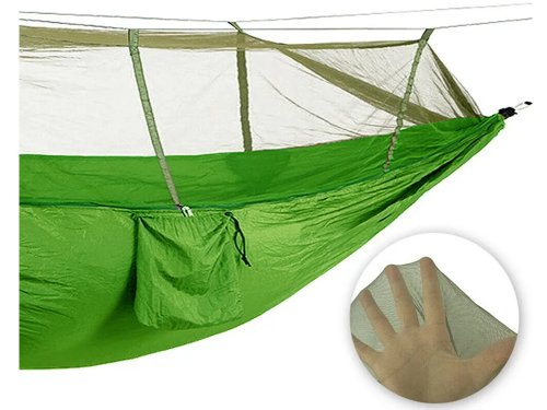Verk 27125 Turistická hamaka s moskytiérou 270 x 140 cm zelená