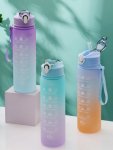 Foxter 2573 Fľaša na vodu s denným pitným režimom 1000 ml oranžovomodrá