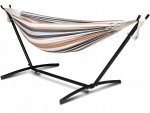 Verk 27120 Hamaka Houpací síť 200 x 150 cm hnědé pruhy