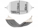 Verk 27122 Hamaka Houpací síť dřevo 220 x 150 cm šedá