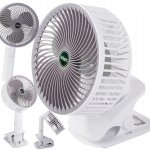 Verk 27027 Bezdrôtový skladací ventilátor s klipom biely