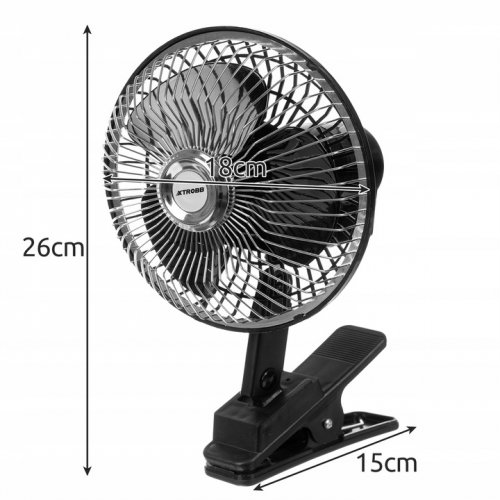 Xtrobb 23194 Rotačný ventilátor s klipom 12V