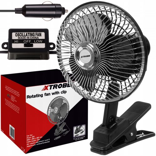 Xtrobb 23194 Rotačný ventilátor s klipom 12V