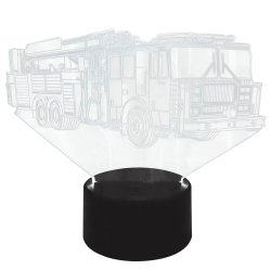 APT ZD98A Nočná LED RGB lampička 3D hasičská cisterna