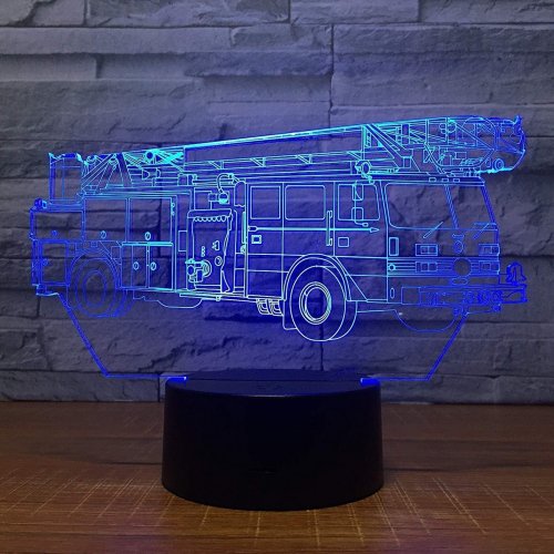 APT ZD98A Nočná LED RGB lampička 3D hasičská cisterna
