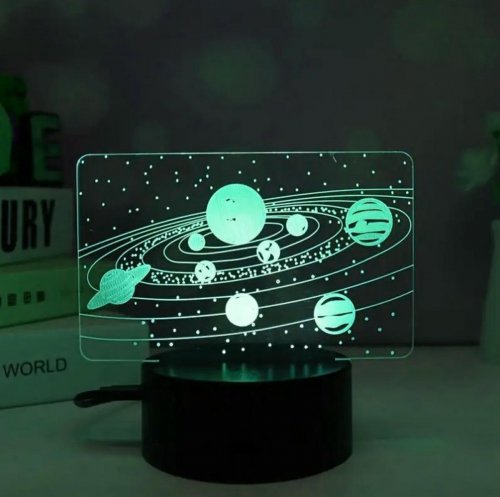 APT ZD98B Noční LED RGB lampička 3D sluneční soustava