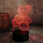 APT ZD98J Nočná LED RGB lampička 3D medvedík