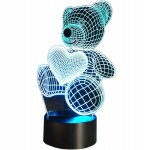 APT ZD98J Nočná LED RGB lampička 3D medvedík