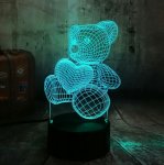 APT ZD98J Nočná LED RGB lampička 3D medvedík
