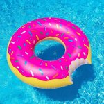 Foxter 2812 Nafukovací kruh 120 cm - nakousnutá kobliha XXL růžová